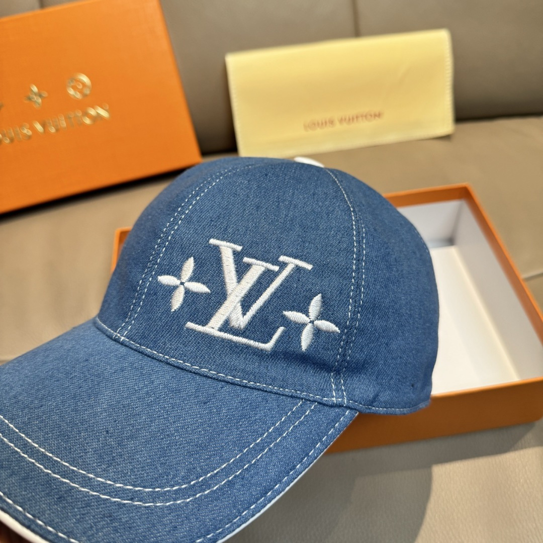 配盒子布袋，LV(路易威登)新款原单棒球帽，LV刺绣，专柜1:1开模订制，原版帆布面料+头层牛皮，精细刺