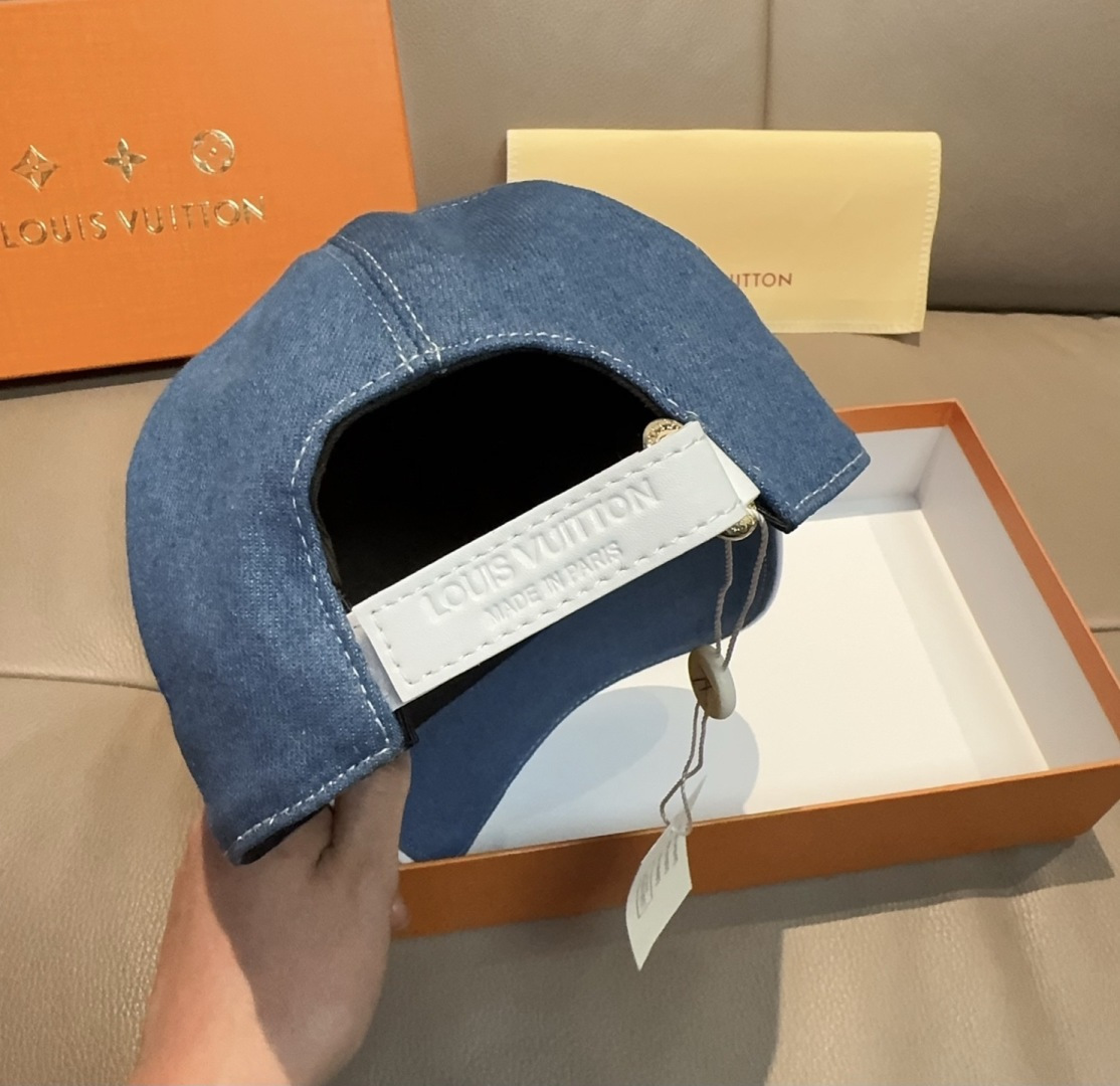 配盒子布袋，LV(路易威登)新款原单棒球帽，LV刺绣，专柜1:1开模订制，原版帆布面料+头层牛皮，精细刺