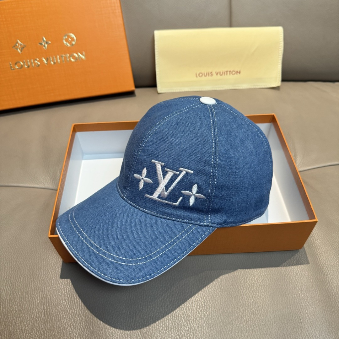 Louis Vuitton 配盒子布袋 LV(路易威登)新款 棒球帽 LV刺绣 1:1开模订制 帆布面料+头层牛皮
