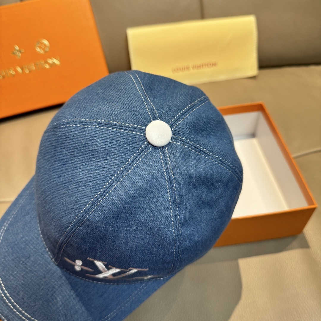 配盒子布袋，LV(路易威登)新款原单棒球帽，LV刺绣，专柜1:1开模订制，原版帆布面料+头层牛皮，精细刺