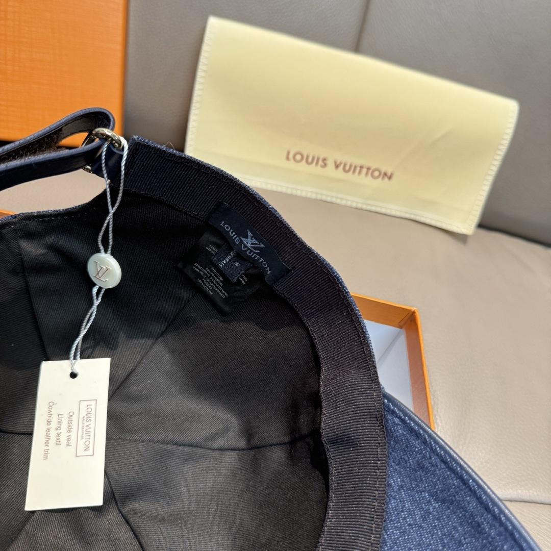 配盒子布袋，LV(路易威登)新款原单棒球帽，LV刺绣，专柜1:1开模订制，原版帆布面料+头层牛皮，精细刺