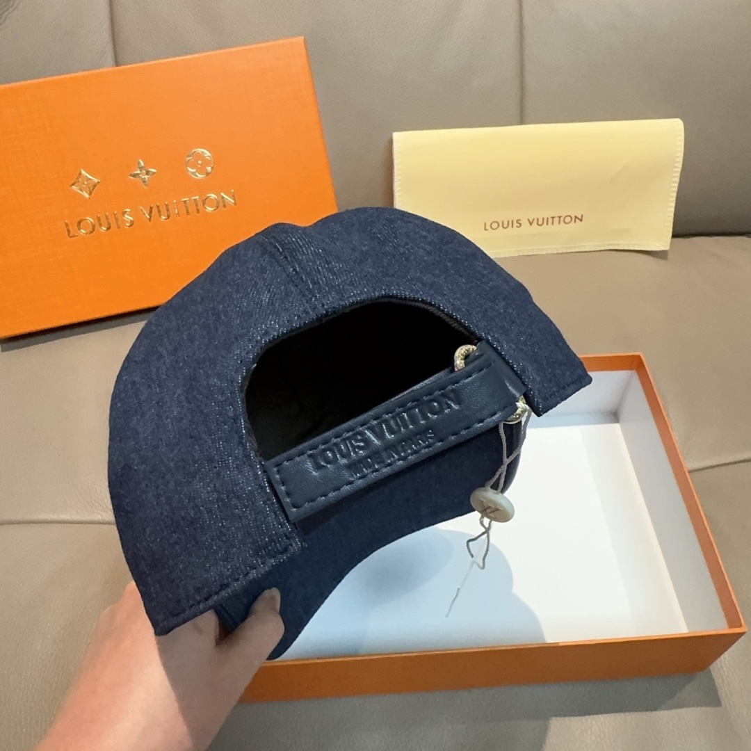 配盒子布袋，LV(路易威登)新款原单棒球帽，LV刺绣，专柜1:1开模订制，原版帆布面料+头层牛皮，精细刺