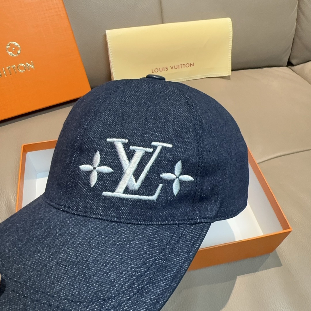 配盒子布袋，LV(路易威登)新款原单棒球帽，LV刺绣，专柜1:1开模订制，原版帆布面料+头层牛皮，精细刺