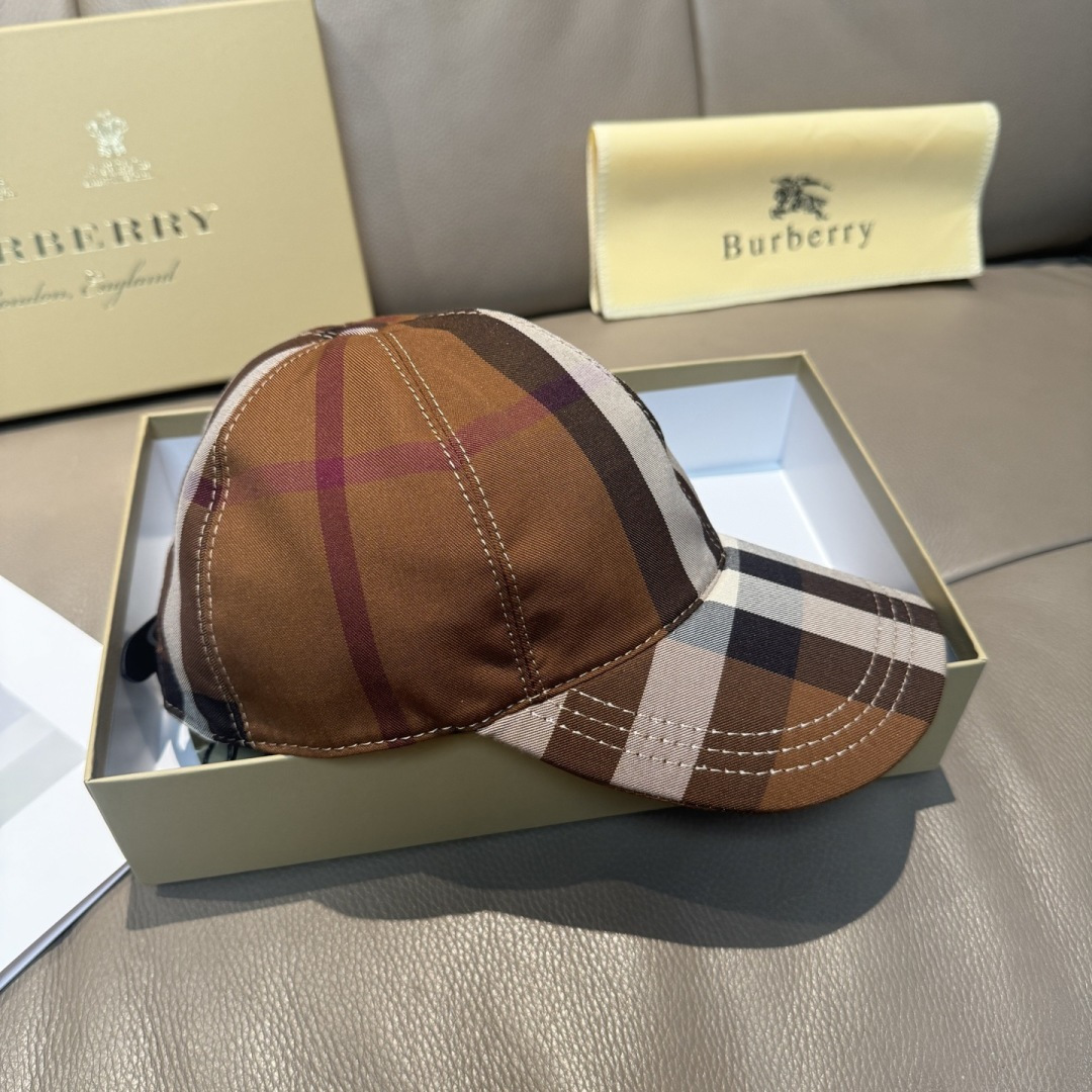 Burberry 配盒子布袋Burberry（巴宝莉） 棒球帽 款 格子 1:1开模订制 帆布面料