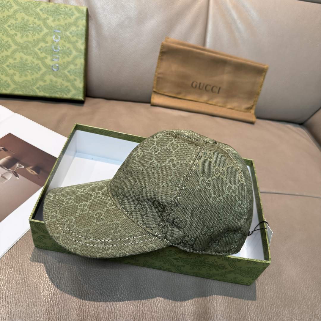 Gucci 配盒子布袋 Gucci(古奇)最新 棒球帽 宽版织带 1:1开模订制 帆布料+头层牛皮