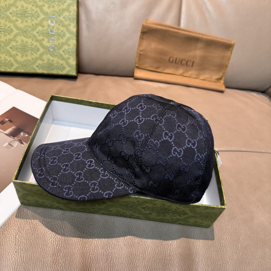 Gucci 配盒子布袋 Gucci(古奇)最新 棒球帽 宽版织带 1:1开模订制 帆布料+头层牛皮