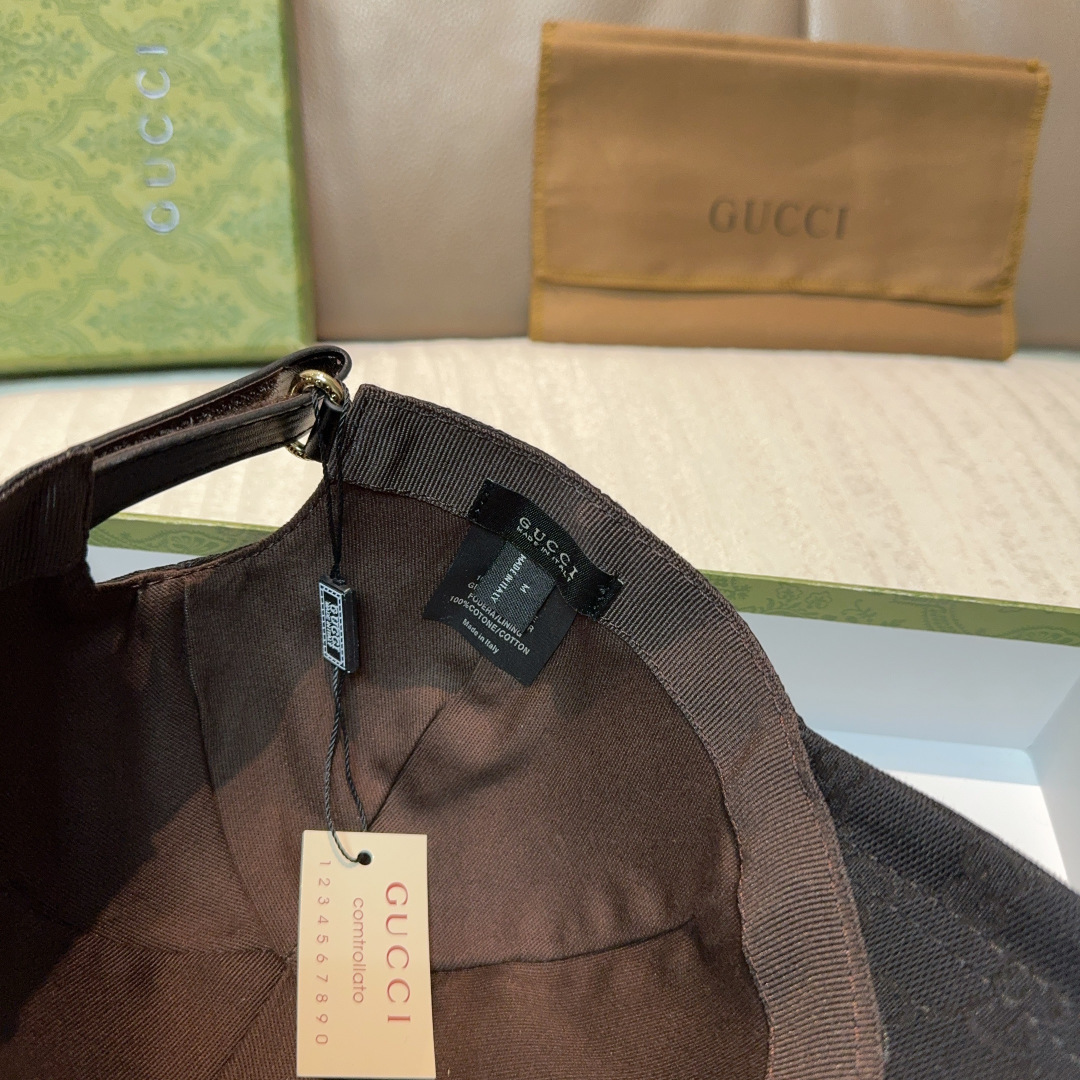 配盒子布袋，Gucci(古奇)新款原单棒球帽，侧面大双G刺绣，1:1开模订制，重工刺绣，细节可媲美专柜，