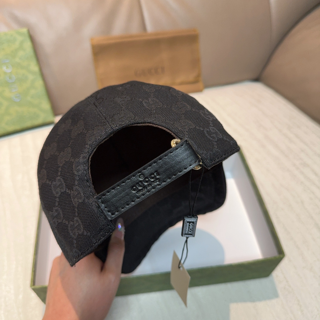 配盒子布袋，Gucci(古奇)新款原单棒球帽，侧面大双G刺绣，1:1开模订制，重工刺绣，细节可媲美专柜，