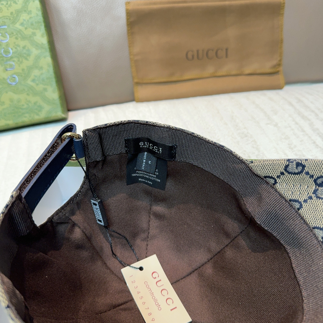 配盒子布袋，Gucci(古奇)新款原单棒球帽，侧面大双G刺绣，1:1开模订制，重工刺绣，细节可媲美专柜，