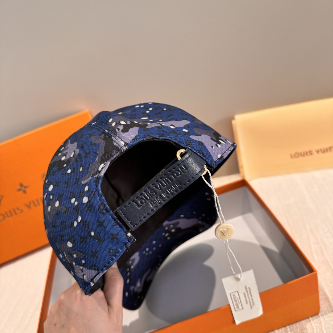 Louis Vuitton 配盒子布袋 LV(路易威登)新款 棒球帽 lv迷彩印花 1:1开模订制 牛仔布料