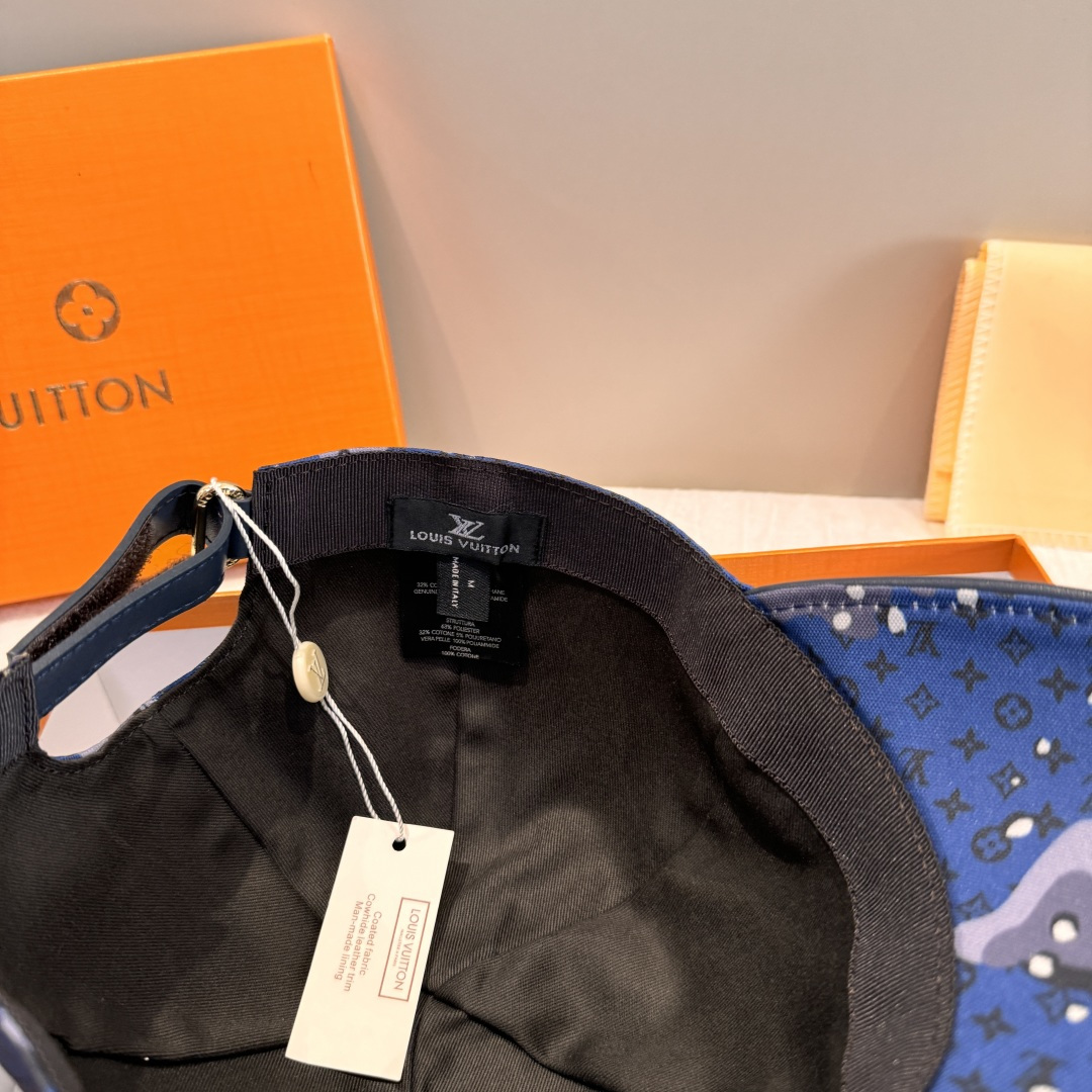 Louis Vuitton 配盒子布袋 LV(路易威登)新款 棒球帽 lv迷彩印花 1:1开模订制 牛仔布料