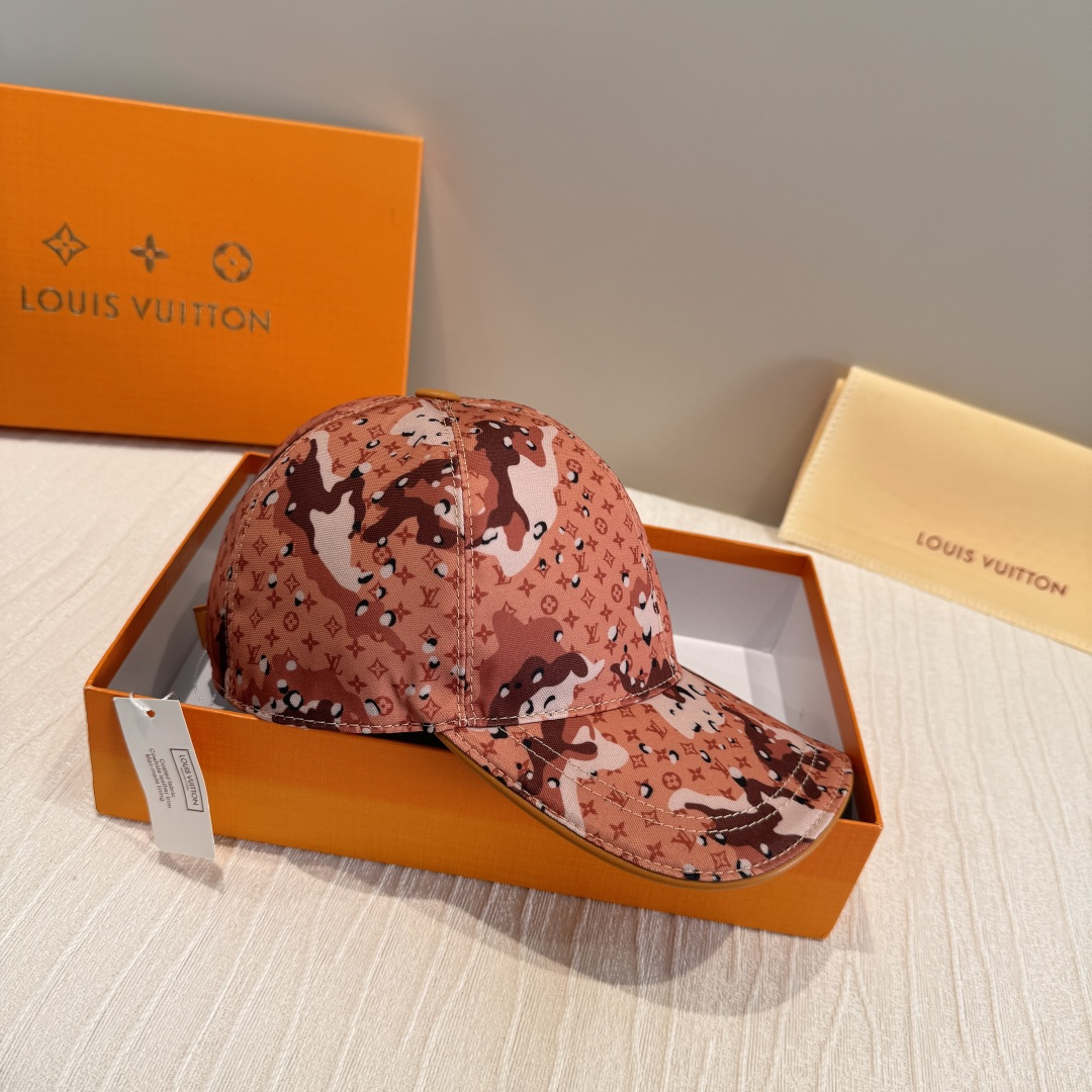 Louis Vuitton 配盒子布袋 LV(路易威登)新款 棒球帽 lv迷彩印花 1:1开模订制 牛仔布料