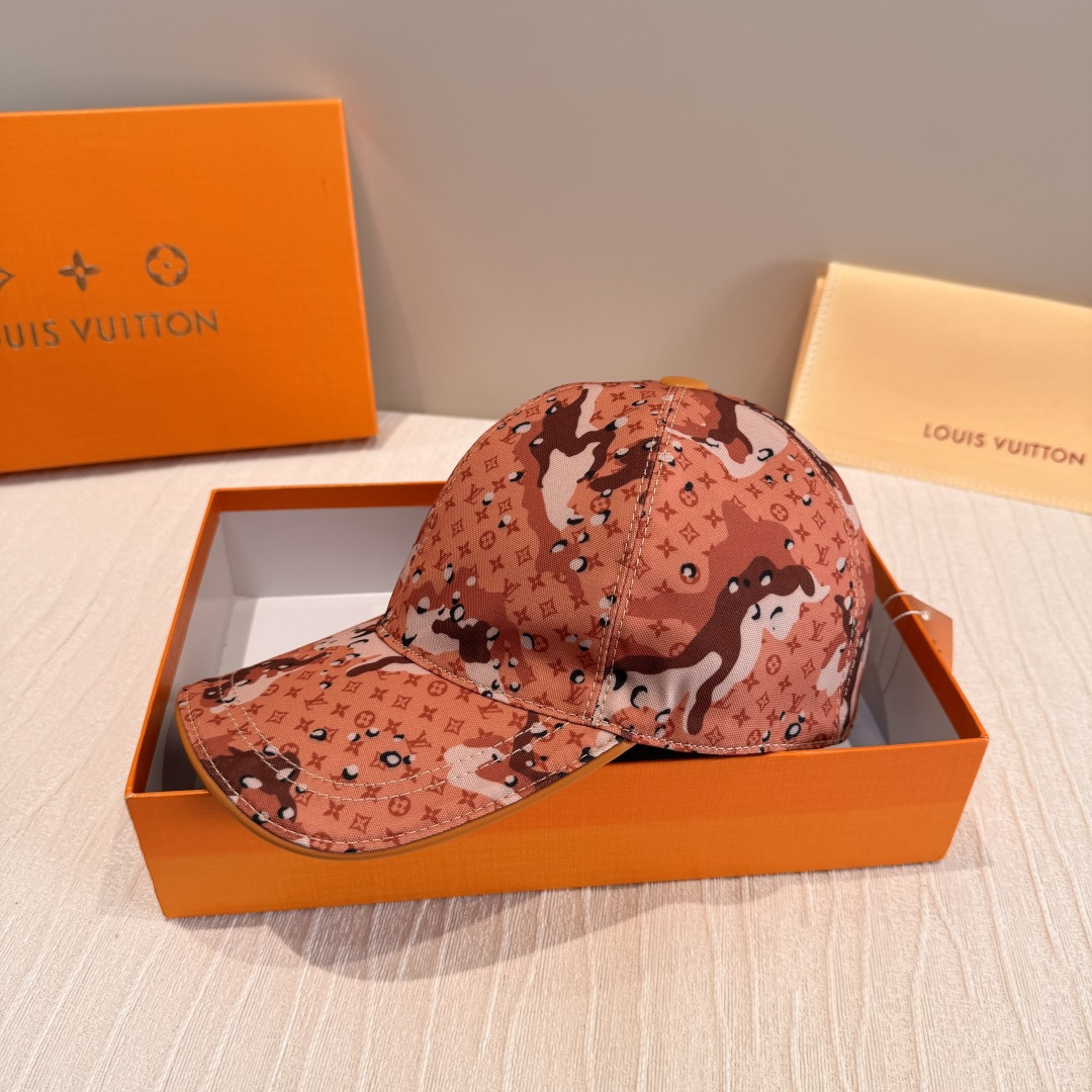 Louis Vuitton 配盒子布袋 LV(路易威登)新款 棒球帽 lv迷彩印花 1:1开模订制 牛仔布料