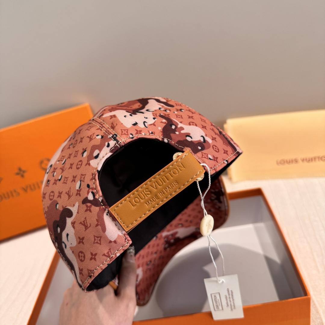Louis Vuitton 配盒子布袋 LV(路易威登)新款 棒球帽 lv迷彩印花 1:1开模订制 牛仔布料