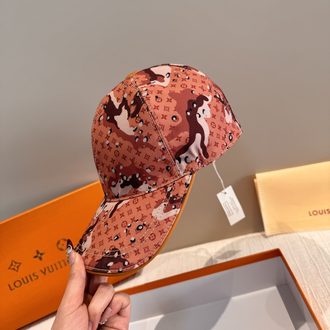 Louis Vuitton 配盒子布袋 LV(路易威登)新款 棒球帽 lv迷彩印花 1:1开模订制 牛仔布料