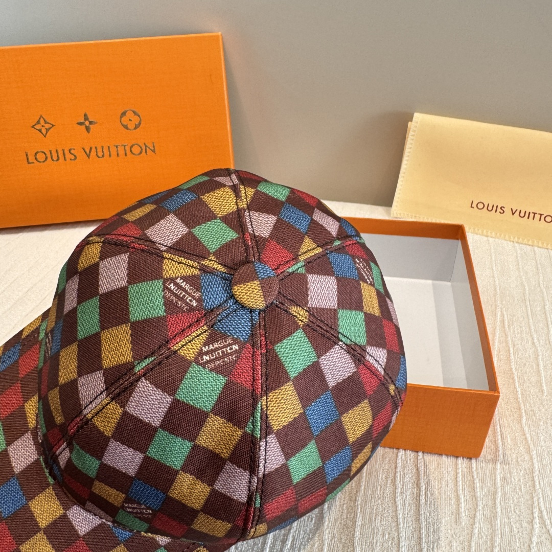 Louis Vuitton 配盒子布袋 LV(路易威登)新款 棒球帽 十三彩印花 1:1开模订制 牛仔布料