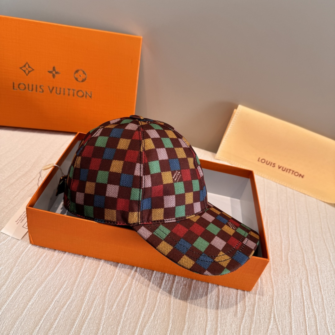 Louis Vuitton 配盒子布袋 LV(路易威登)新款 棒球帽 十三彩印花 1:1开模订制 牛仔布料