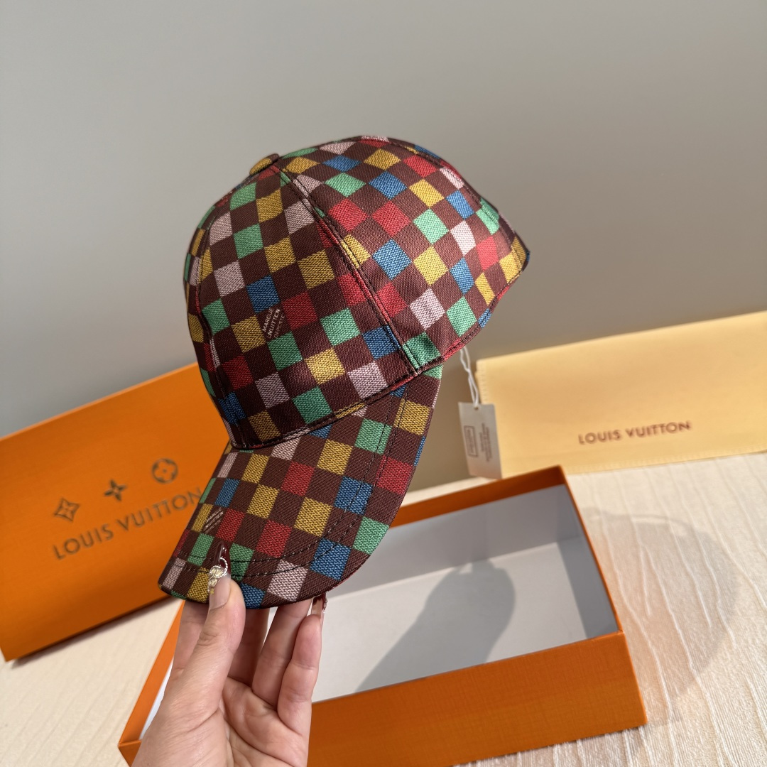 Louis Vuitton 配盒子布袋 LV(路易威登)新款 棒球帽 十三彩印花 1:1开模订制 牛仔布料