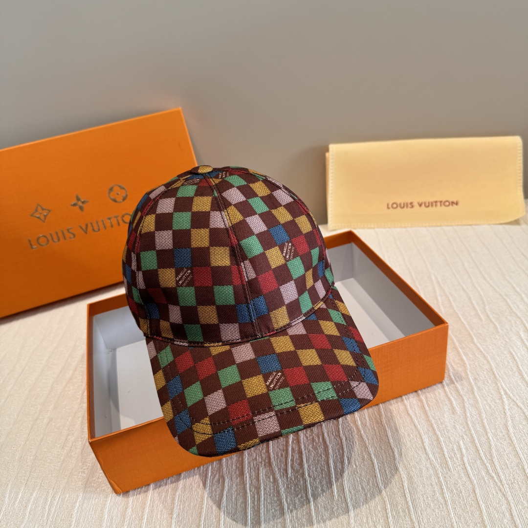 Louis Vuitton 配盒子布袋 LV(路易威登)新款 棒球帽 十三彩印花 1:1开模订制 牛仔布料