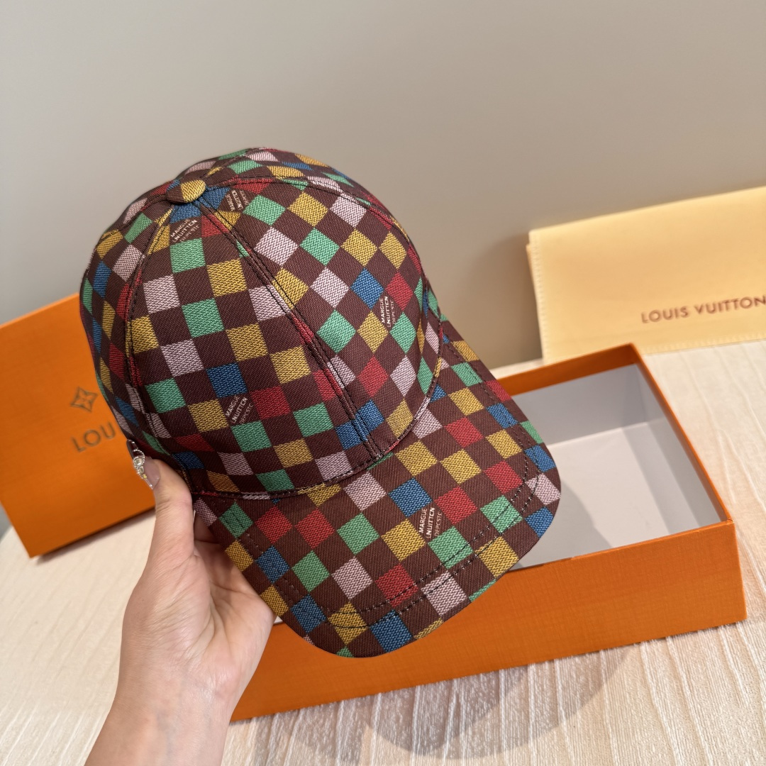 Louis Vuitton 配盒子布袋 LV(路易威登)新款 棒球帽 十三彩印花 1:1开模订制 牛仔布料