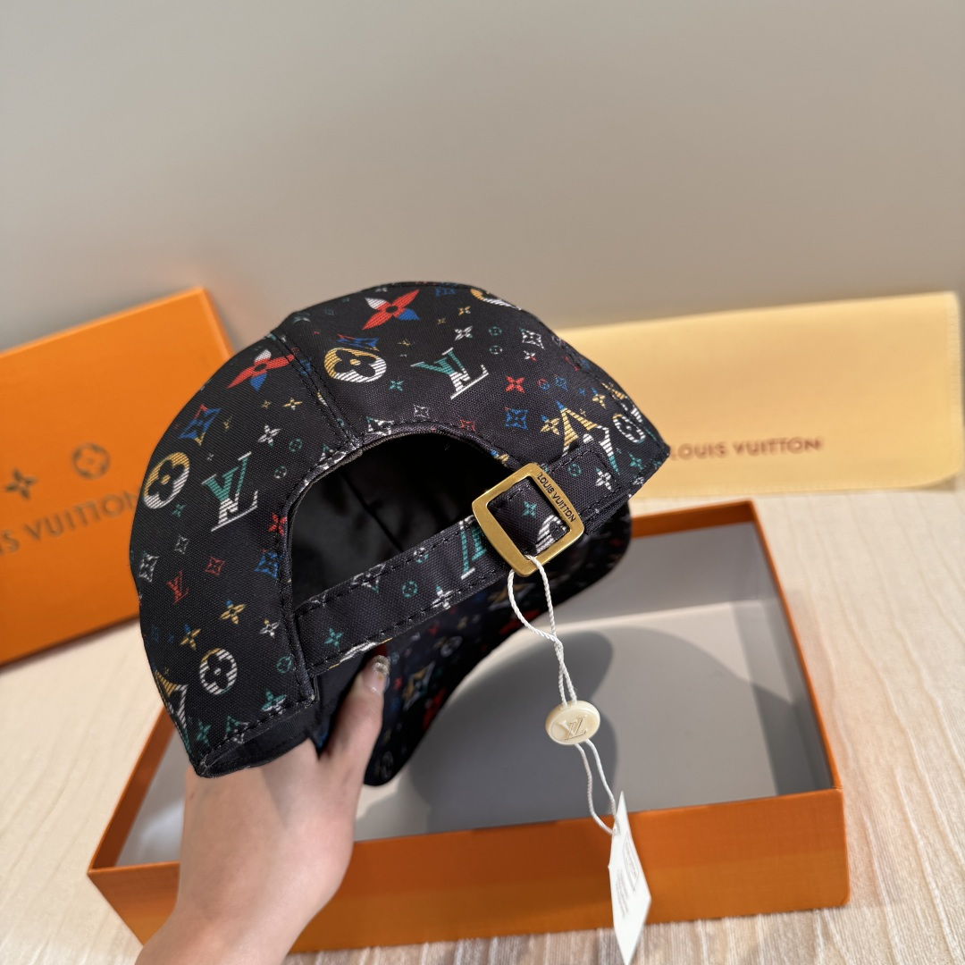 Louis Vuitton 配盒子布袋 LV(路易威登)新款 棒球帽 十三彩印花 1:1开模订制 牛仔布料