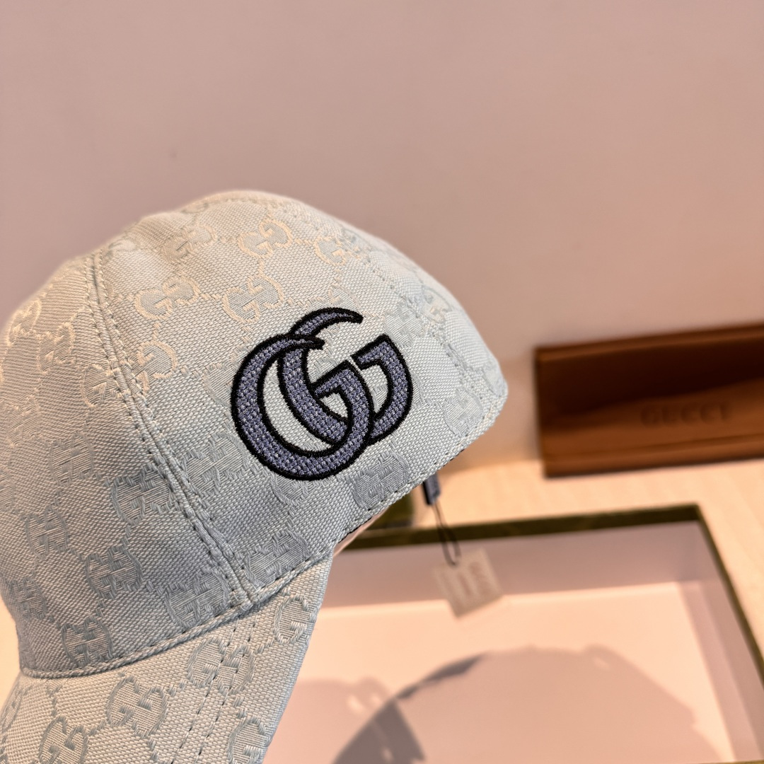 配盒子布袋，Gucci(古奇)新款原单棒球帽，侧面大双G刺绣，1:1开模订制，重工刺绣，细节可媲美专柜，