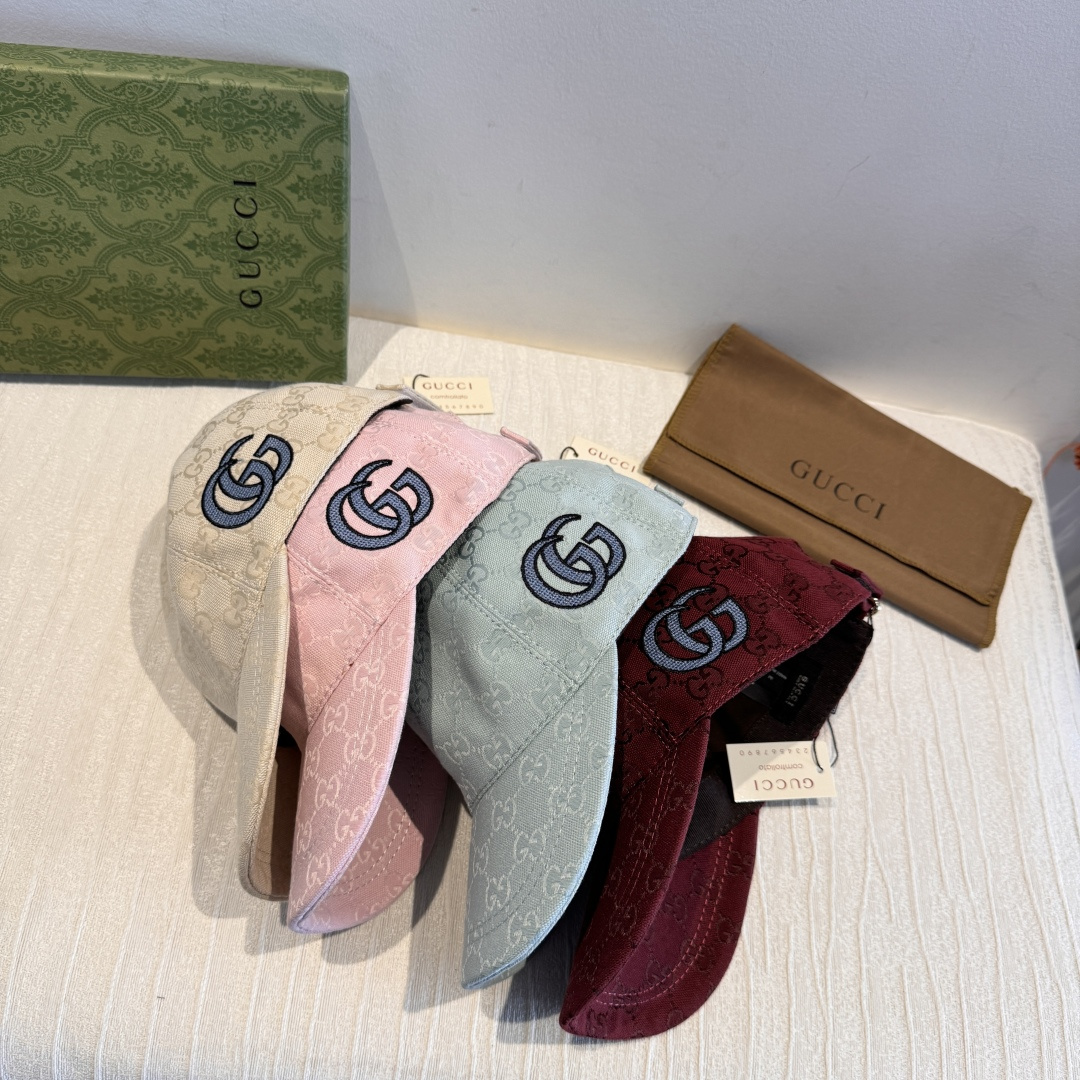 配盒子布袋，Gucci(古奇)新款原单棒球帽，侧面大双G刺绣，1:1开模订制，重工刺绣，细节可媲美专柜，