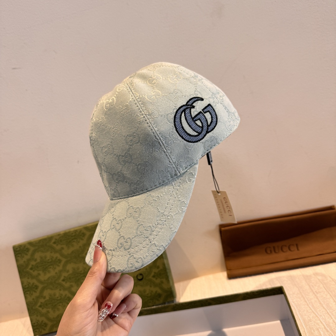 配盒子布袋，Gucci(古奇)新款原单棒球帽，侧面大双G刺绣，1:1开模订制，重工刺绣，细节可媲美专柜，