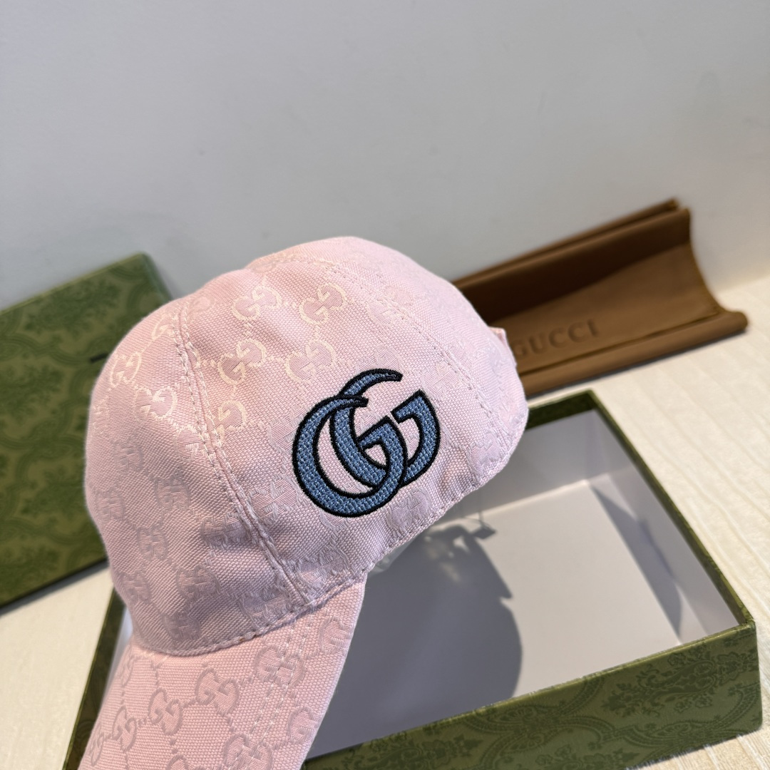 配盒子布袋，Gucci(古奇)新款原单棒球帽，侧面大双G刺绣，1:1开模订制，重工刺绣，细节可媲美专柜，