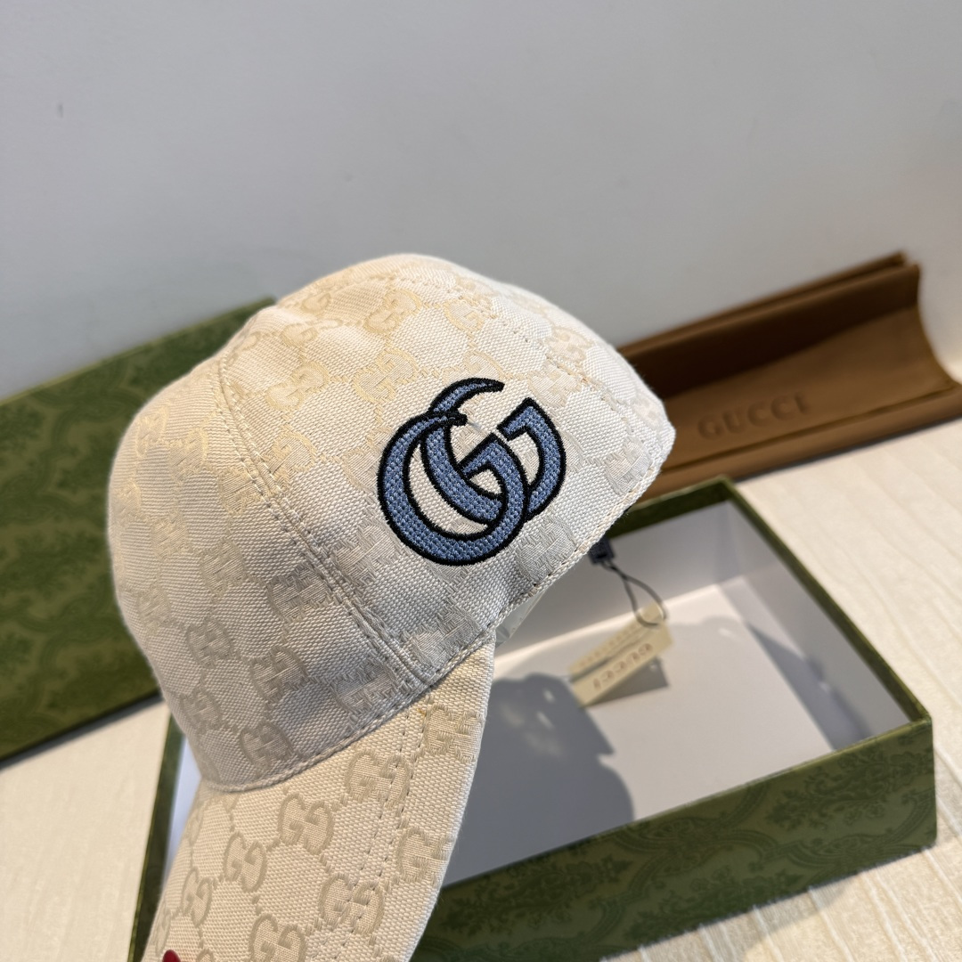 配盒子布袋，Gucci(古奇)新款原单棒球帽，侧面大双G刺绣，1:1开模订制，重工刺绣，细节可媲美专柜，