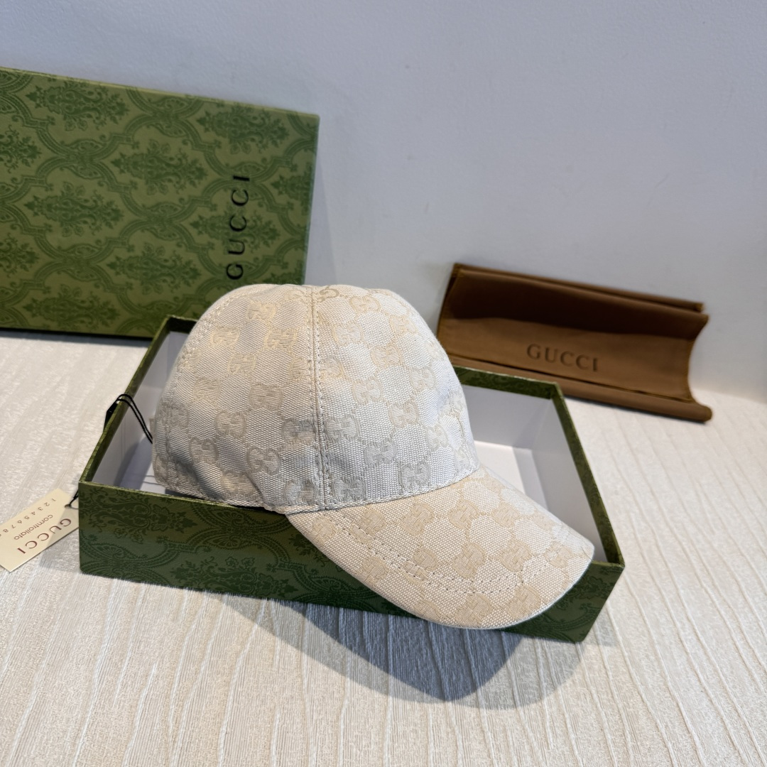 配盒子布袋，Gucci(古奇)新款原单棒球帽，侧面大双G刺绣，1:1开模订制，重工刺绣，细节可媲美专柜，