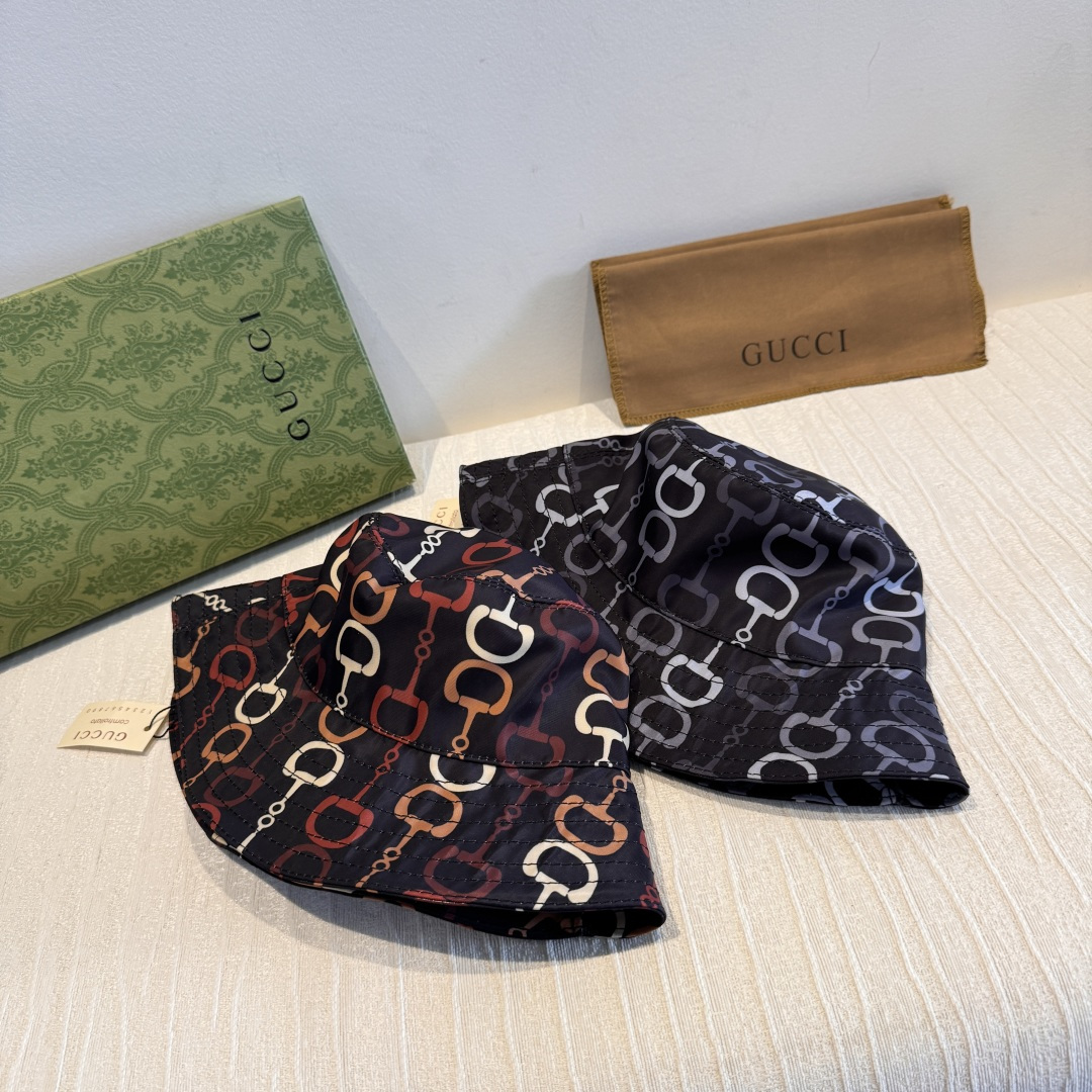 配包装布袋，Guc*i古奇新款原单渔夫帽，马衔扣渔夫帽，专柜1:1开模订制，原版素缎面料+纯棉里衬，轻盈