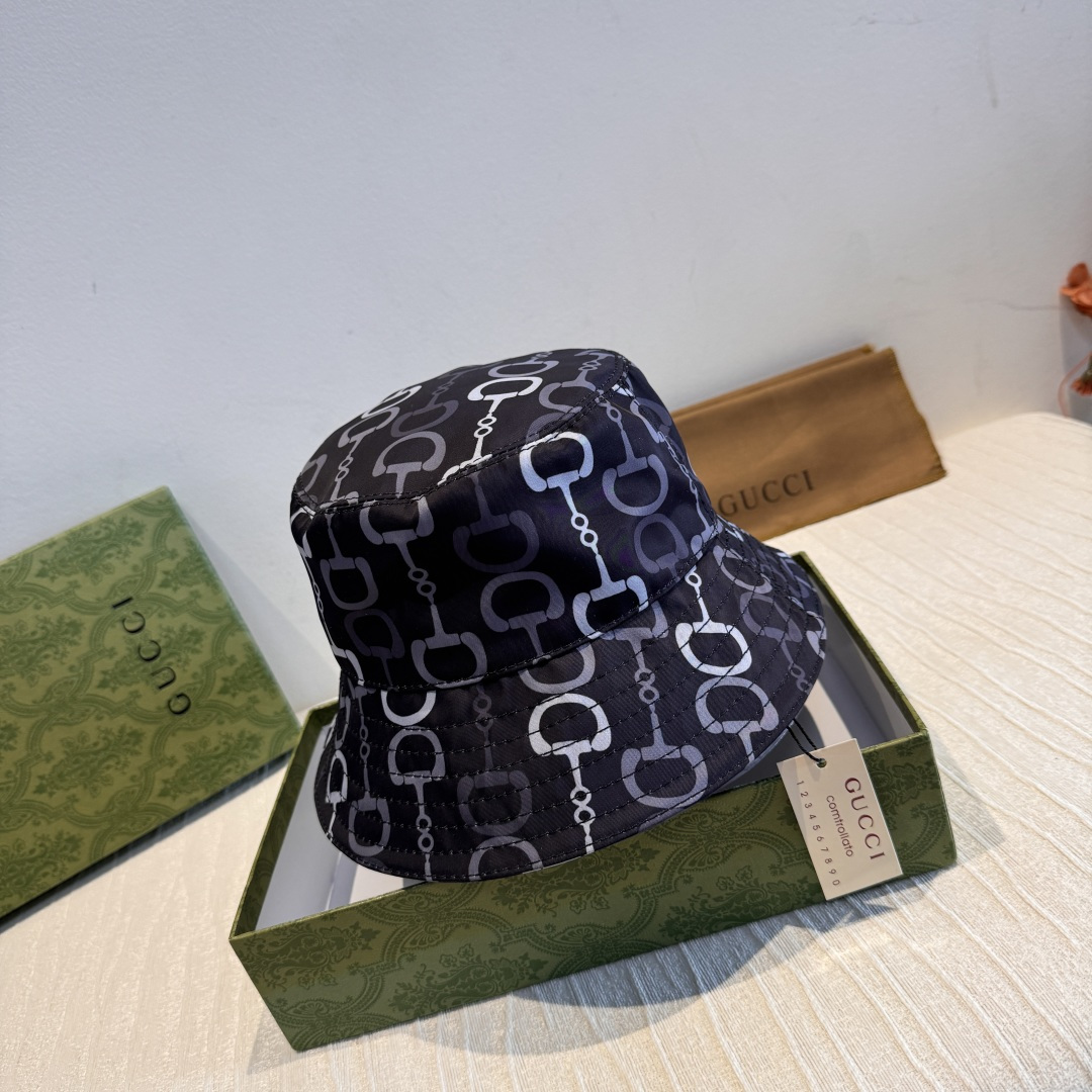 配包装布袋，Guc*i古奇新款原单渔夫帽，马衔扣渔夫帽，专柜1:1开模订制，原版素缎面料+纯棉里衬，轻盈