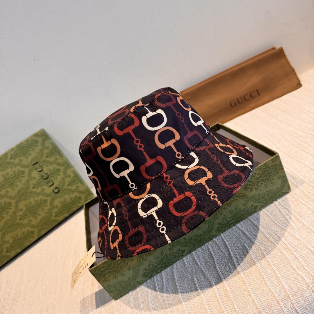 配包装布袋，Guc*i古奇新款原单渔夫帽，马衔扣渔夫帽，专柜1:1开模订制，原版素缎面料+纯棉里衬，轻盈