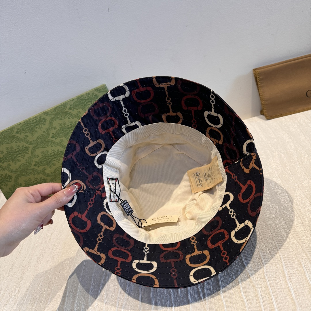 配包装布袋，Guc*i古奇新款原单渔夫帽，马衔扣渔夫帽，专柜1:1开模订制，原版素缎面料+纯棉里衬，轻盈