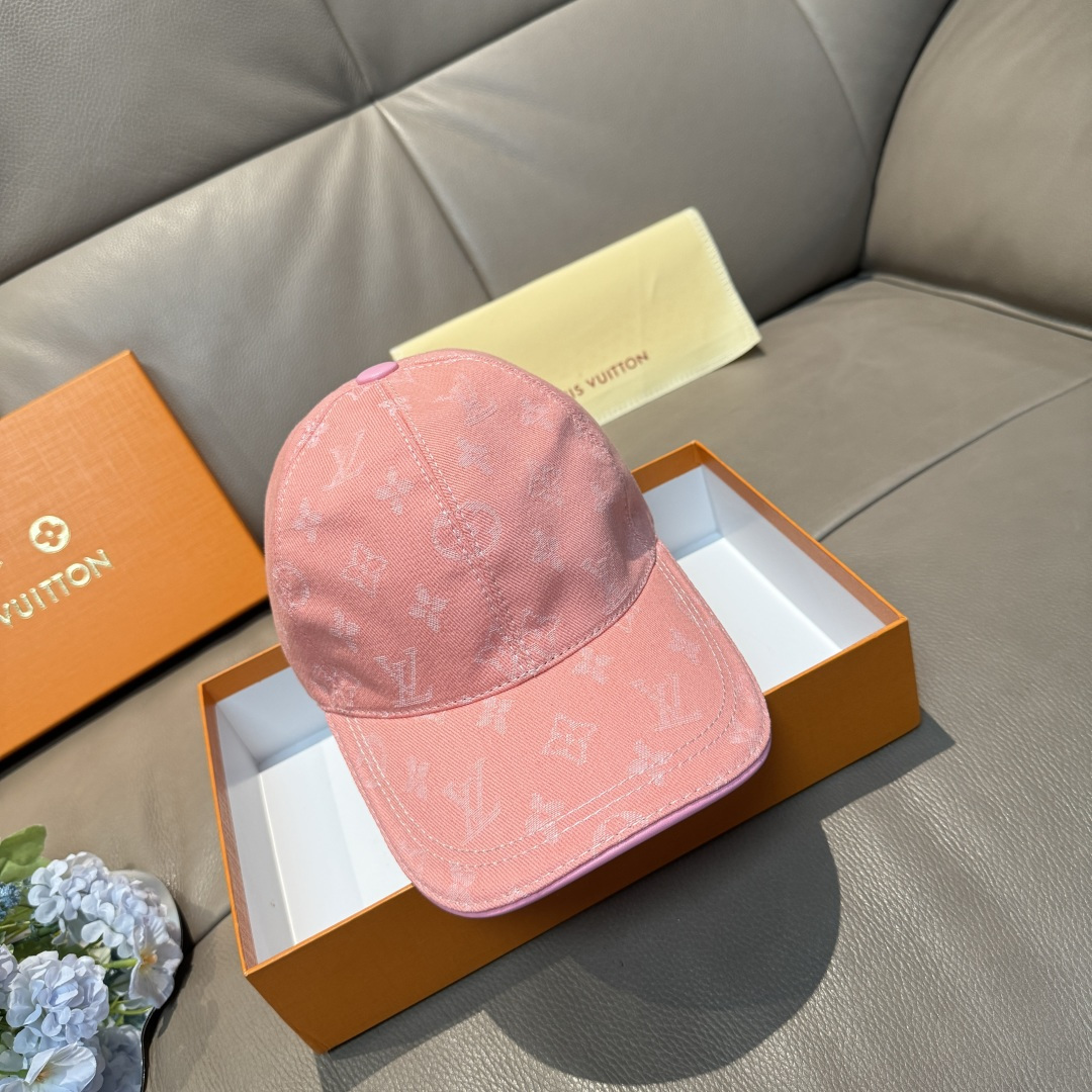 配盒子布袋，LV路易威登新款原单棒球帽，LV牛仔提花，专柜1:1开模订制，原版帆布面料+头层牛皮，轻盈透