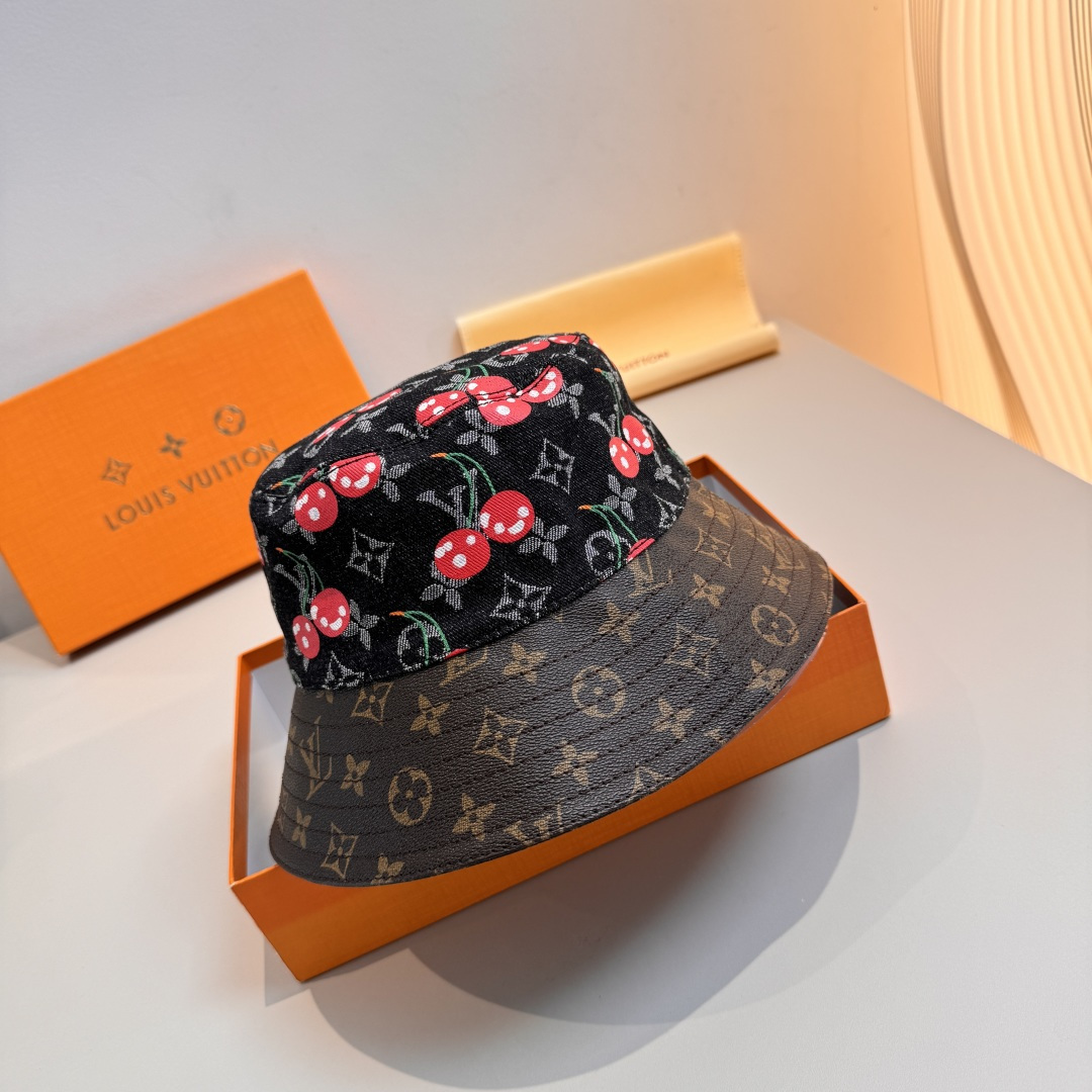 配包装布袋，Lv经典款原单渔夫帽，顶级版本，专柜1:1开模订制，原版牛仔提花布料+纯棉里衬，轻盈透气！质