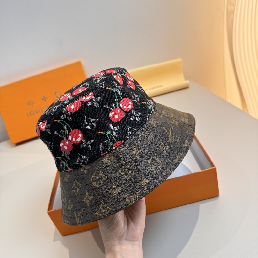 配包装布袋，Lv经典款原单渔夫帽，顶级版本，专柜1:1开模订制，原版牛仔提花布料+纯棉里衬，轻盈透气！质