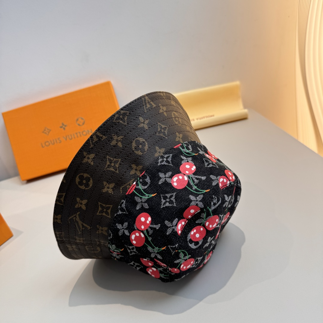 配包装布袋，Lv经典款原单渔夫帽，顶级版本，专柜1:1开模订制，原版牛仔提花布料+纯棉里衬，轻盈透气！质