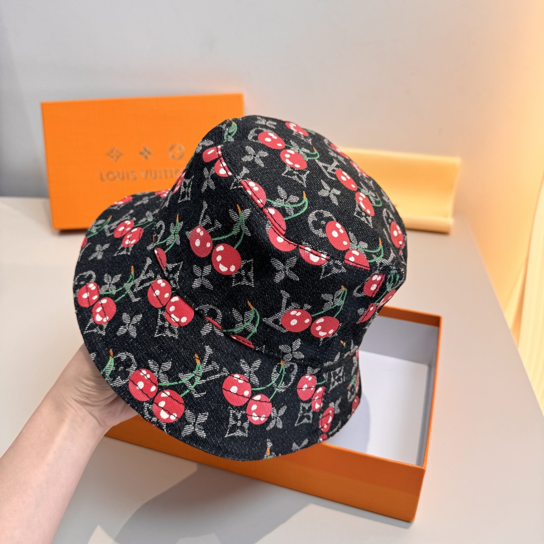 配包装布袋，Lv经典款原单渔夫帽，顶级版本，专柜1:1开模订制，原版牛仔提花布料+纯棉里衬，轻盈透气！质
