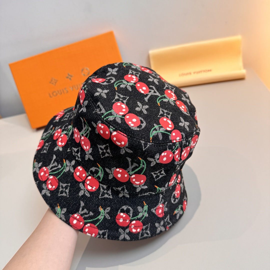 配包装布袋，Lv经典款原单渔夫帽，顶级版本，专柜1:1开模订制，原版牛仔提花布料+纯棉里衬，轻盈透气！质