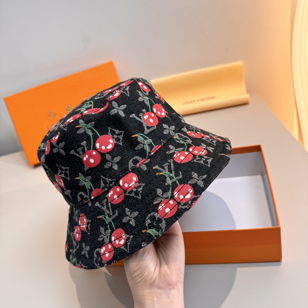 配包装布袋，Lv经典款原单渔夫帽，顶级版本，专柜1:1开模订制，原版牛仔提花布料+纯棉里衬，轻盈透气！质