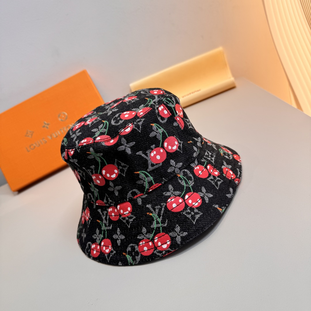 配包装布袋，Lv经典款原单渔夫帽，顶级版本，专柜1:1开模订制，原版牛仔提花布料+纯棉里衬，轻盈透气！质
