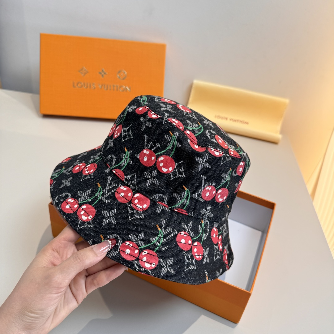 配包装布袋，Lv经典款原单渔夫帽，顶级版本，专柜1:1开模订制，原版牛仔提花布料+纯棉里衬，轻盈透气！质
