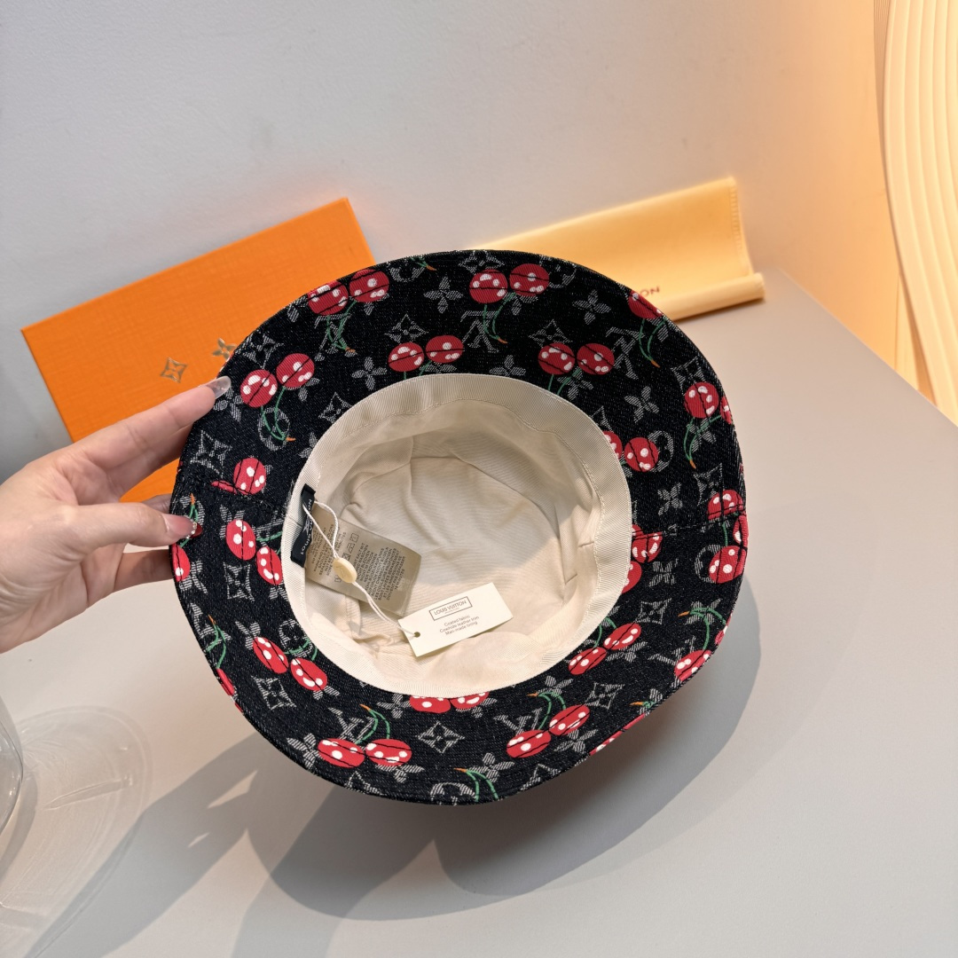 配包装布袋，Lv经典款原单渔夫帽，顶级版本，专柜1:1开模订制，原版牛仔提花布料+纯棉里衬，轻盈透气！质