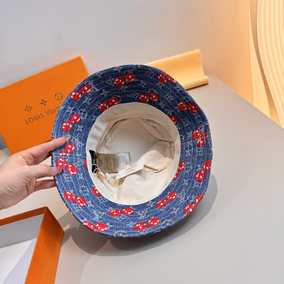 配包装布袋，Lv经典款原单渔夫帽，顶级版本，专柜1:1开模订制，原版牛仔提花布料+纯棉里衬，轻盈透气！质