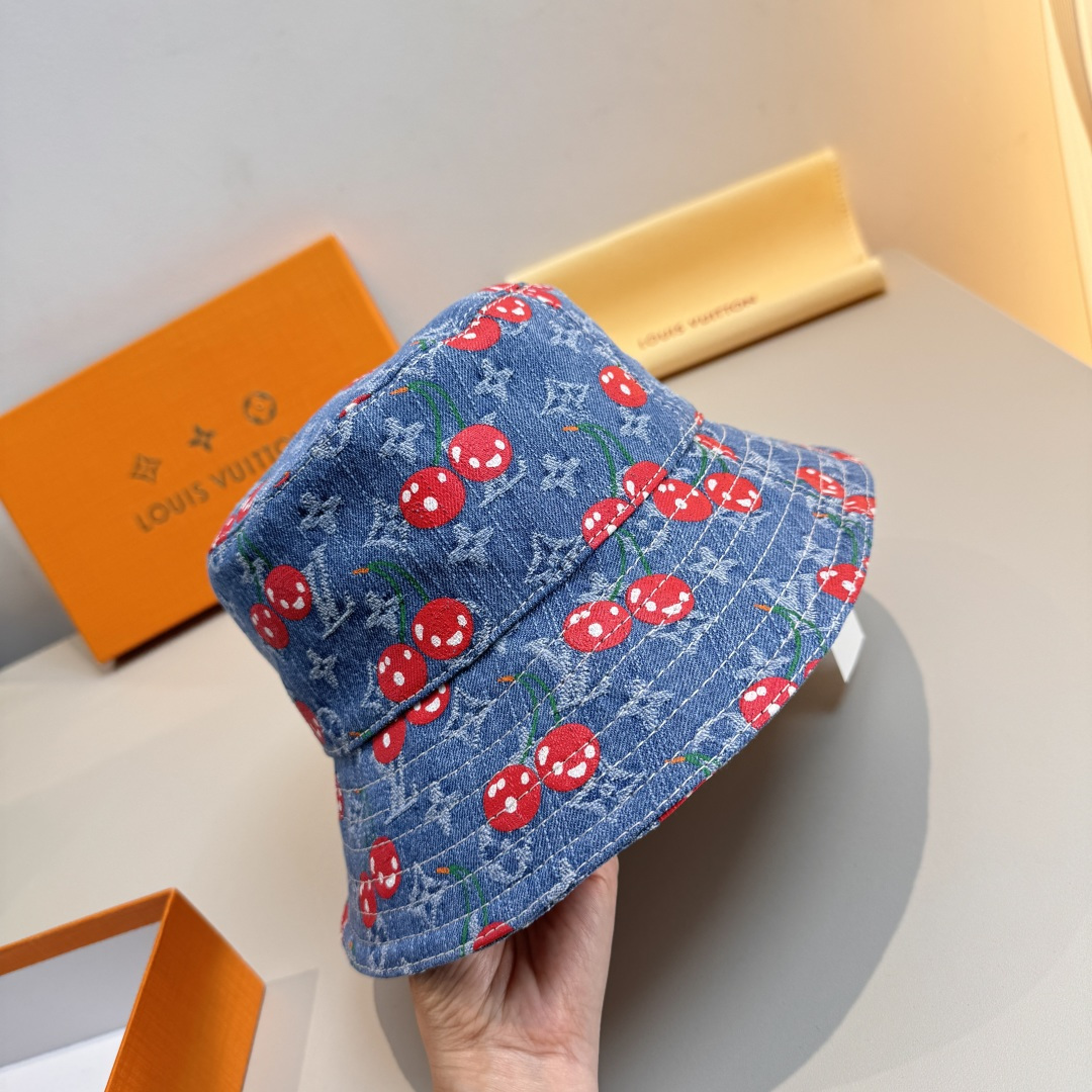 配包装布袋，Lv经典款原单渔夫帽，顶级版本，专柜1:1开模订制，原版牛仔提花布料+纯棉里衬，轻盈透气！质