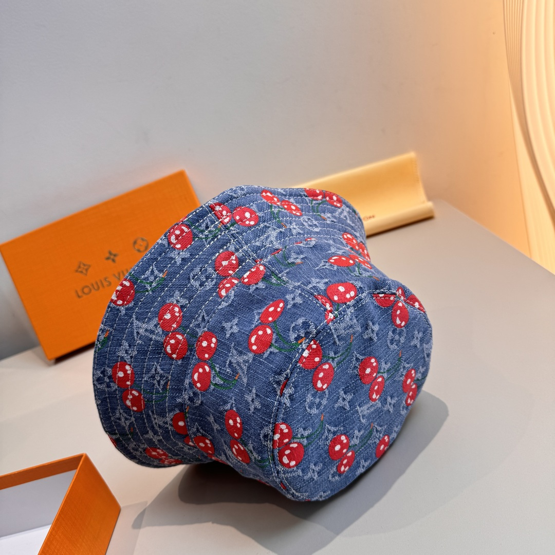配包装布袋，Lv经典款原单渔夫帽，顶级版本，专柜1:1开模订制，原版牛仔提花布料+纯棉里衬，轻盈透气！质