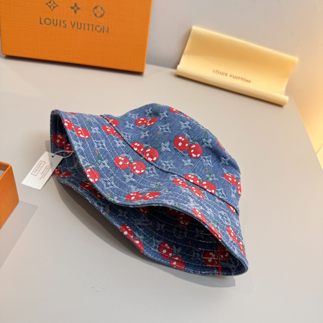 配包装布袋，Lv经典款原单渔夫帽，顶级版本，专柜1:1开模订制，原版牛仔提花布料+纯棉里衬，轻盈透气！质