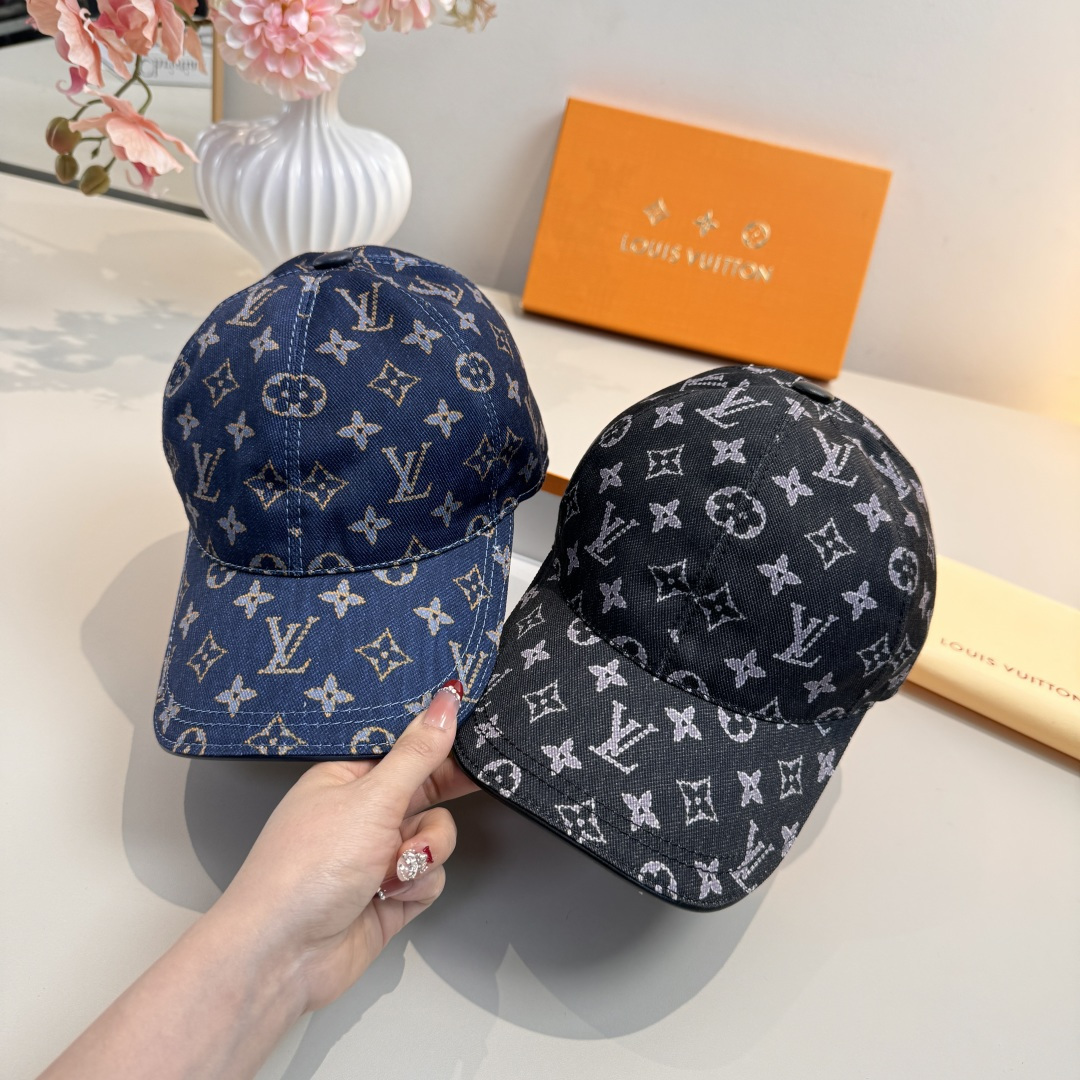 配盒子布袋，LV(路易威登)新款原单棒球帽， 专柜1:1开模订制，原版帆布料+头层牛皮，轻盈透气！质量超